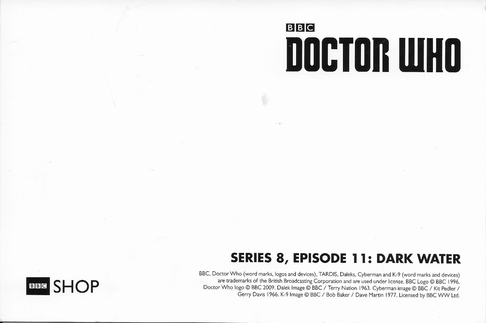 Picture of PC-DW-DW Doctor Who - Dark Water by artist Unknown from the BBC records and Tapes library